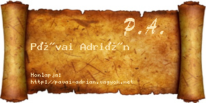 Pávai Adrián névjegykártya